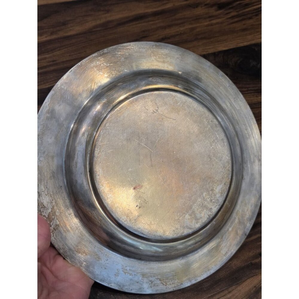 Vintage Gorham Silver on Copper 19R Plate - Mid-Century Silverplate Serving Tray - Picture 4 of 7